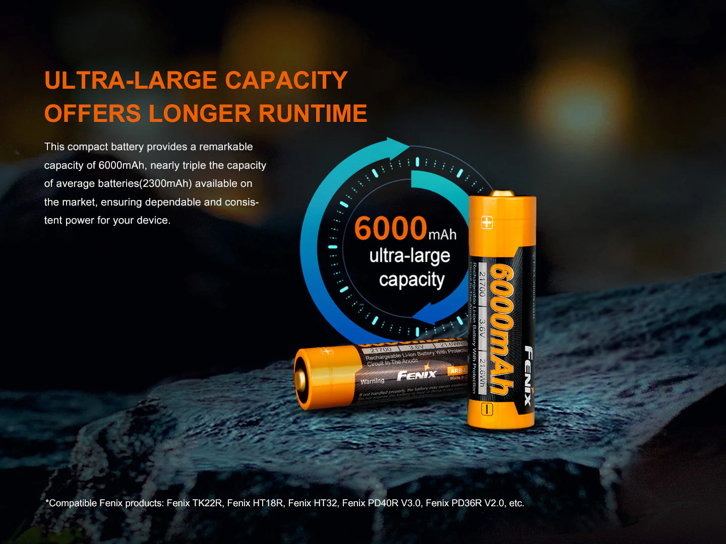 Fenix ARB-L21-6000 Rechargeable 21700 Li-ion Battery - 6000 mAh - Image 3