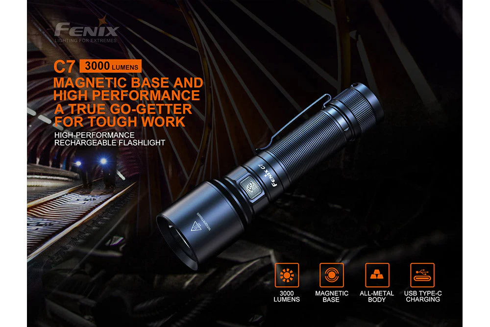 Fenix C7 High-performance Rechargeable LED Flashlight - 3000 Lumens - Image 3
