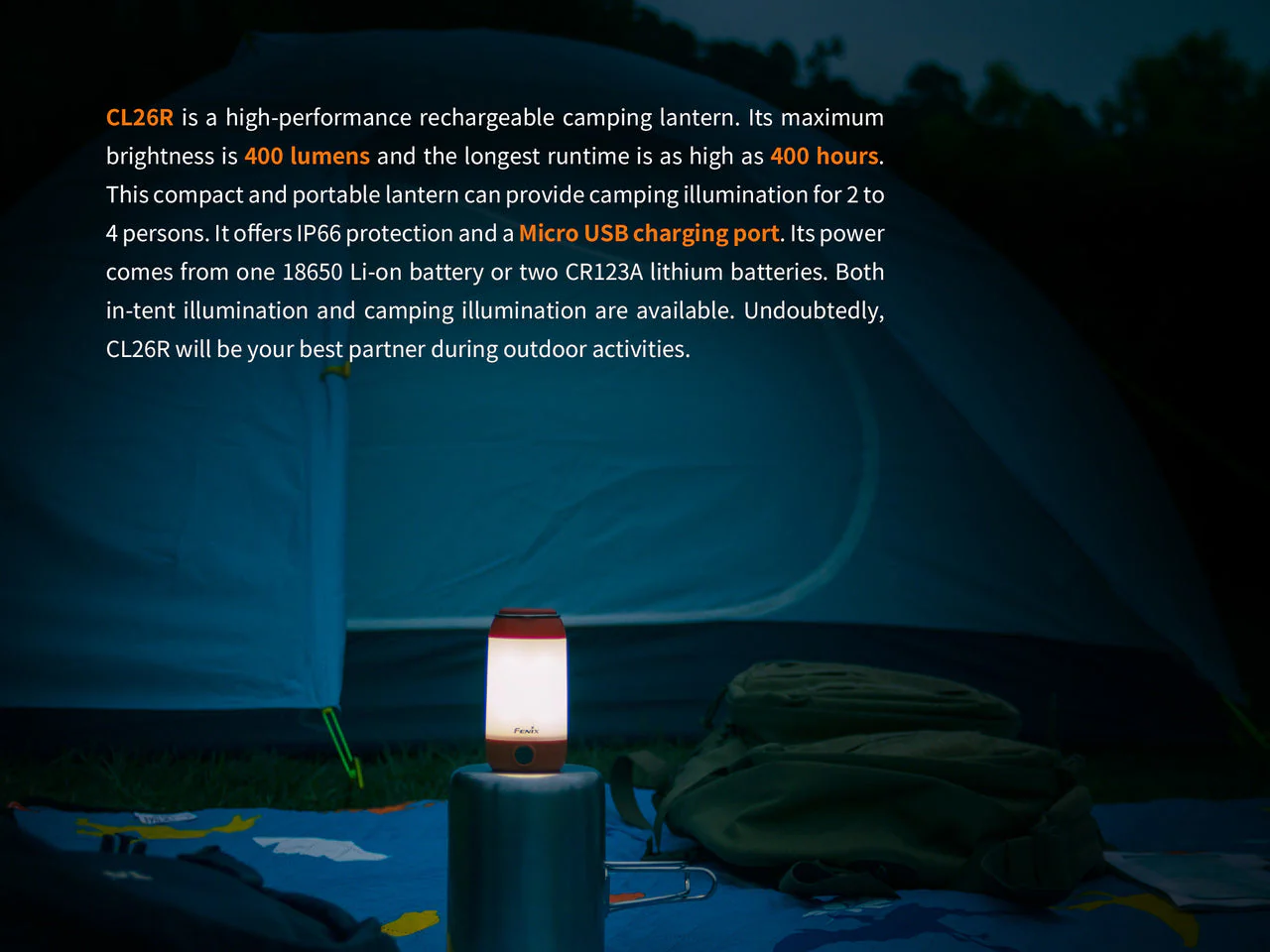 Fenix CL26R High Performance LED Rechargeable Camping Lantern - Image 6