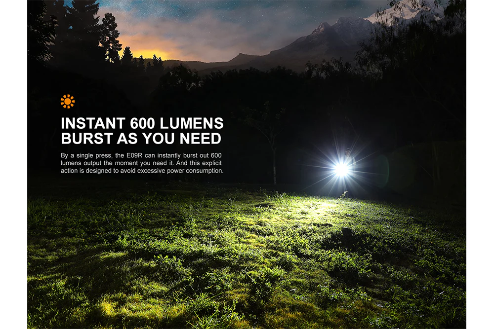 Fenix E09R Rechargeable High-Output Flashlight  - 600 Lumens - Image 11