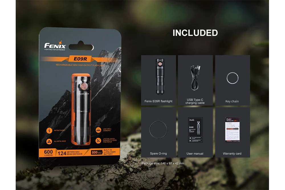 Fenix E09R Rechargeable High-Output Flashlight  - 600 Lumens - Image 14