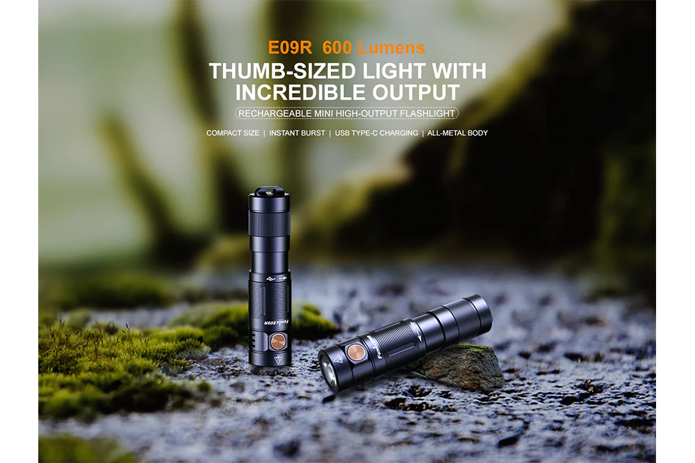 Fenix E09R Rechargeable High-Output Flashlight  - 600 Lumens - Image 4