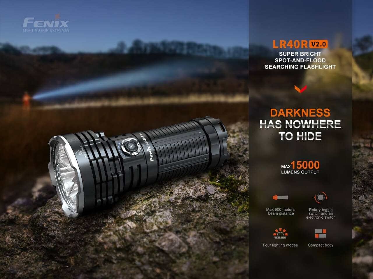 Fenix LR40R V2.0 Rechargeable LED Searchlight - Image 3