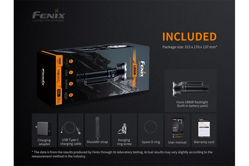 Fenix LR80R Rechargeable LED Searchlight - 18000 Lumens - Image 15