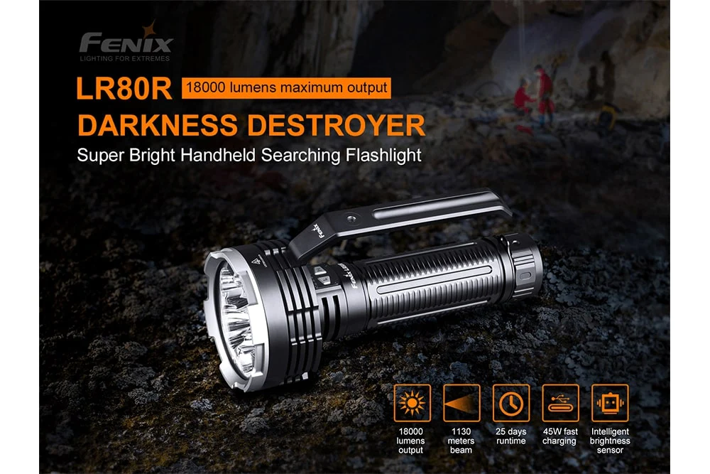 Fenix LR80R Rechargeable LED Searchlight - 18000 Lumens - Image 3