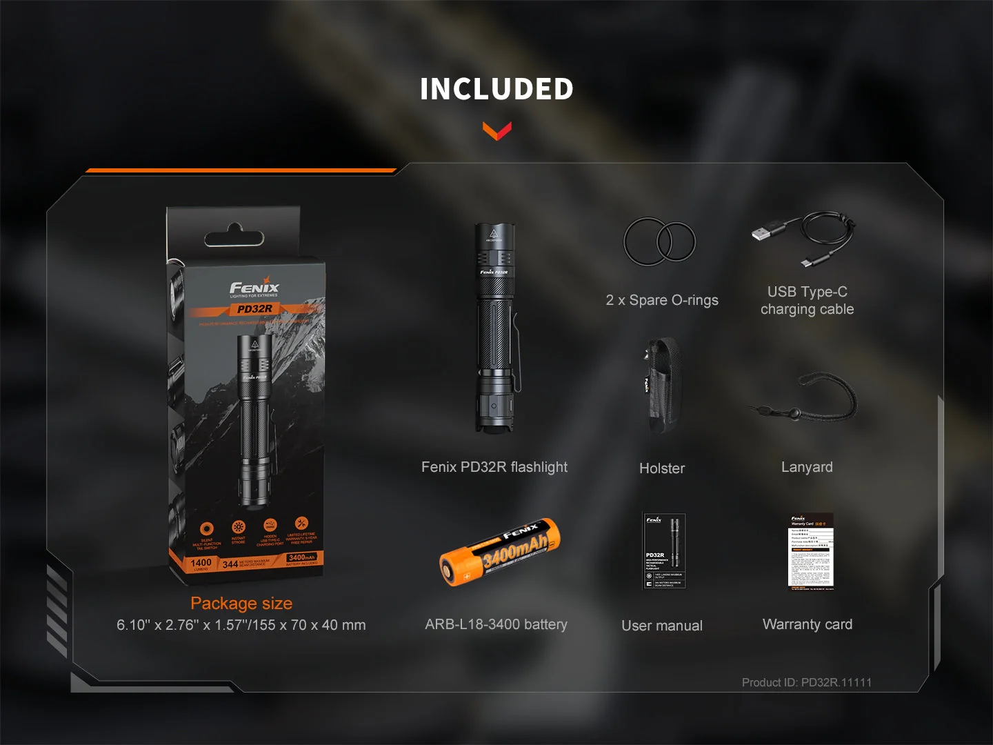 Fenix PD32R Rechargeable Silent Switch LED Flashlight - Image 18
