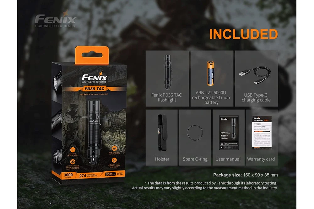 Fenix PD36 TAC Tactical Flashlight - 3000 Lumens - Image 15
