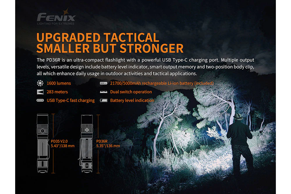 Fenix PD36R Tactical LED Flashlight - Discontinued (SC) - Image 4