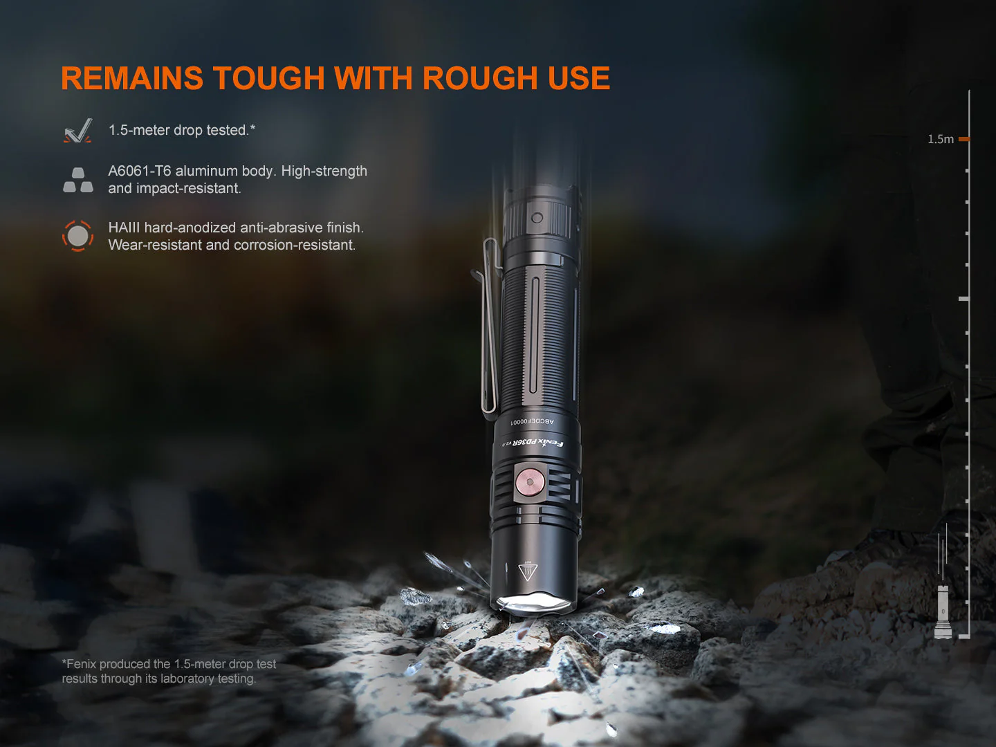 Fenix PD36R V2 Compact Rechargeable Tactical Flashlight - 1700 Lumens - Image 13