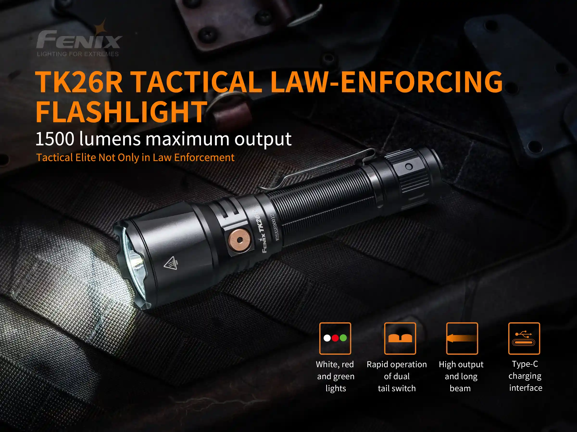 Fenix TK26R Tactical LED Flashlight - 1500 Lumens - Image 2