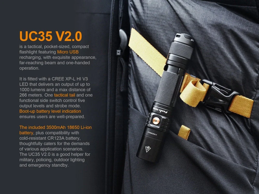 Fenix UC35 V2.0 LED Rechargeable EDC Flashlight - Image 7