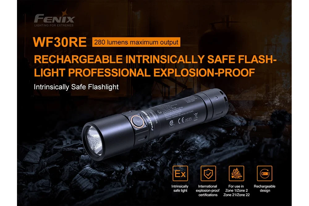 Fenix WF30RE Intrinsically Safe Flashlight - 280 Lumens - Image 3