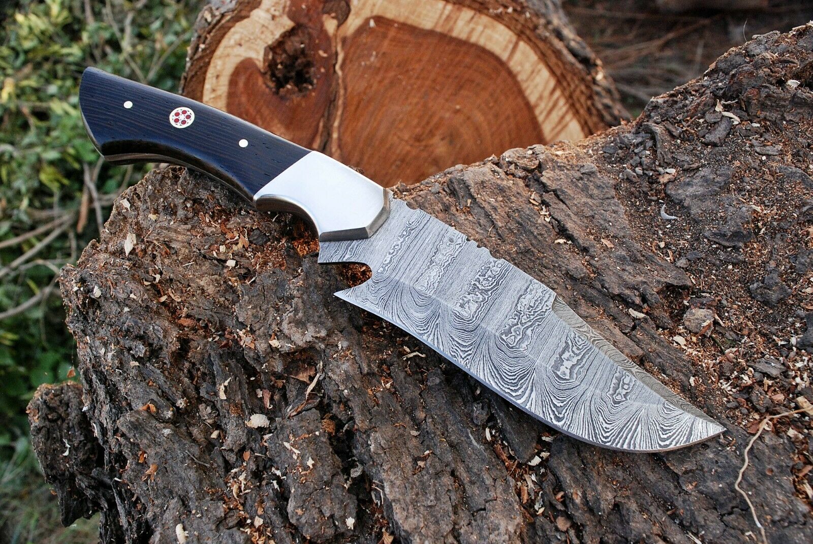 Fixed Blade Custom Handmade Damascus Steel Hunting Knife - Image 3