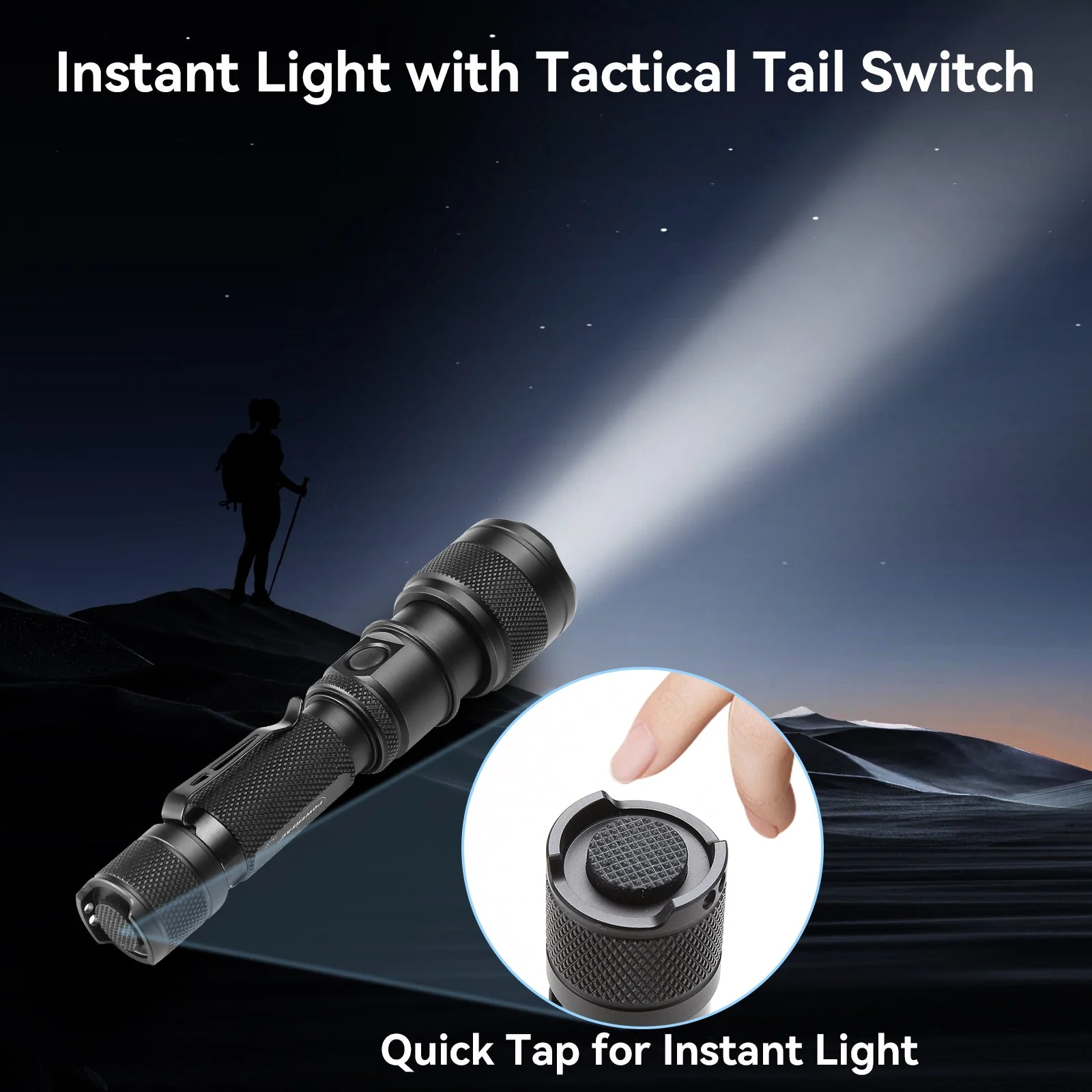 FlexBeam 1200LM Thread-Zoom Hunting Flashlight | 700M Range | Stable on Guns & Bikes - Image 7