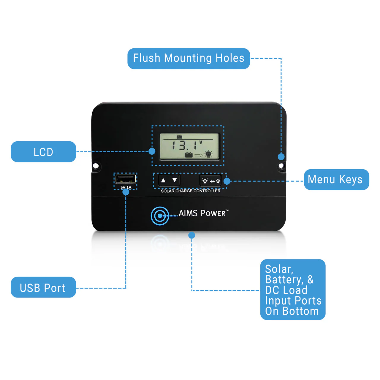 Flush Mount 10 Amp Charge Controller PWM 12/24V - Image 2