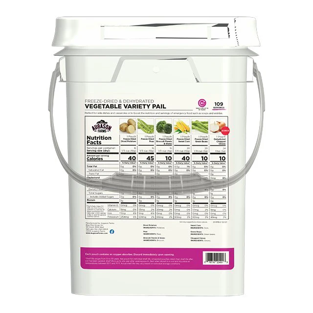 Freeze Dried Vegetable Variety Pail, 109 Servings (SC) - Image 2