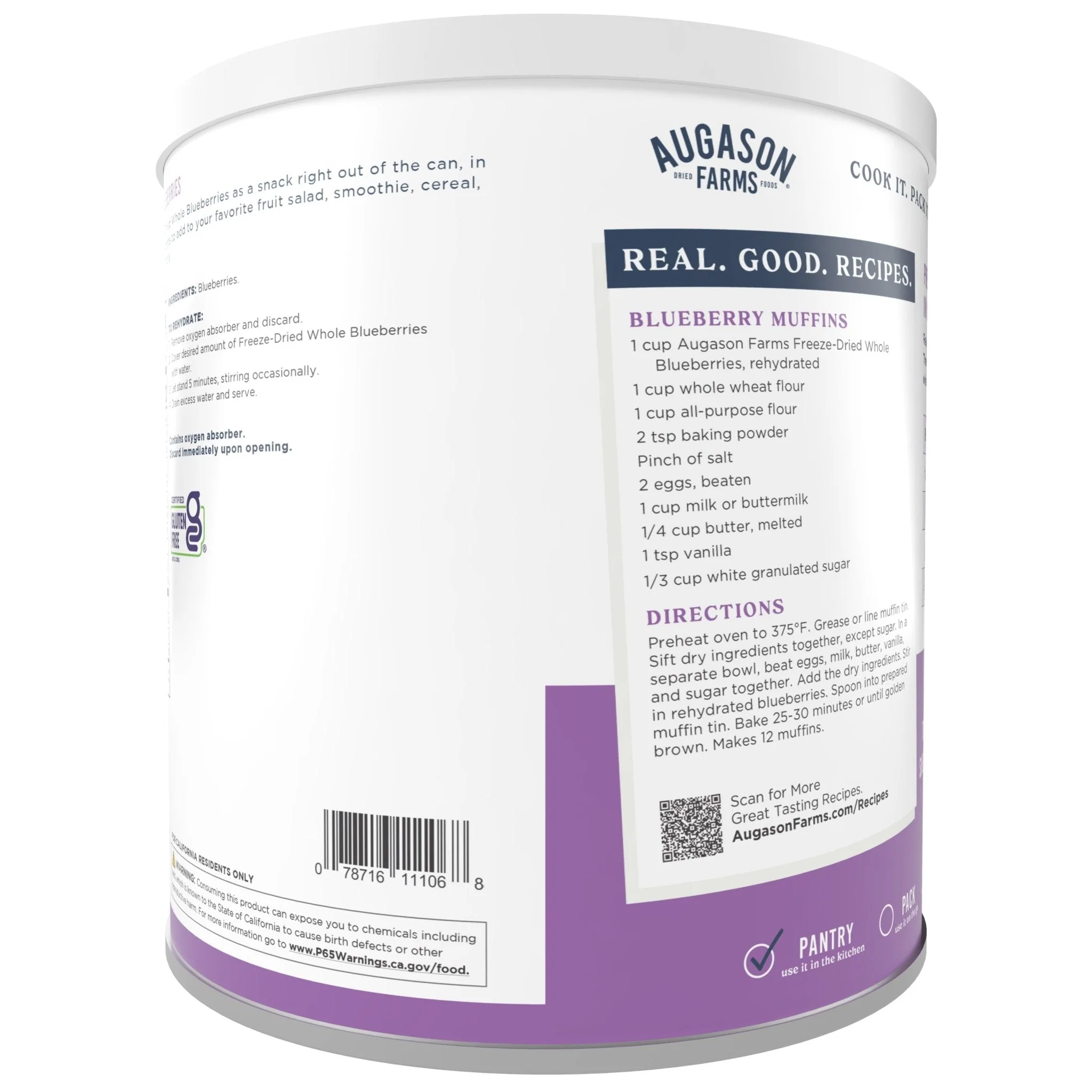Freeze Dried Whole Blueberries Can, 26 Servings - Image 2