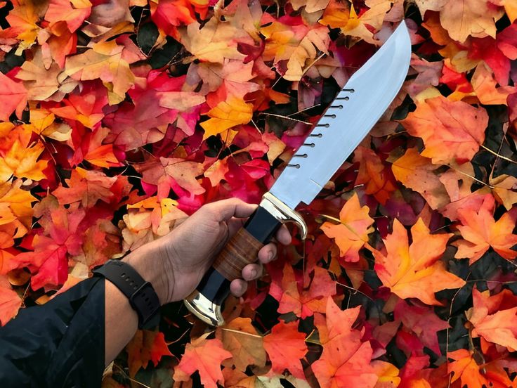 Frontier Legend Bowie Knife – Custom Handmade D2 Steel Blade with Stacked Leather Handle, 16" Overall Length - Image 2