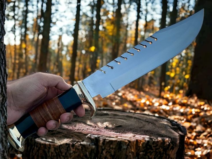 Frontier Legend Bowie Knife – Custom Handmade D2 Steel Blade with Stacked Leather Handle, 16" Overall Length - Image 4