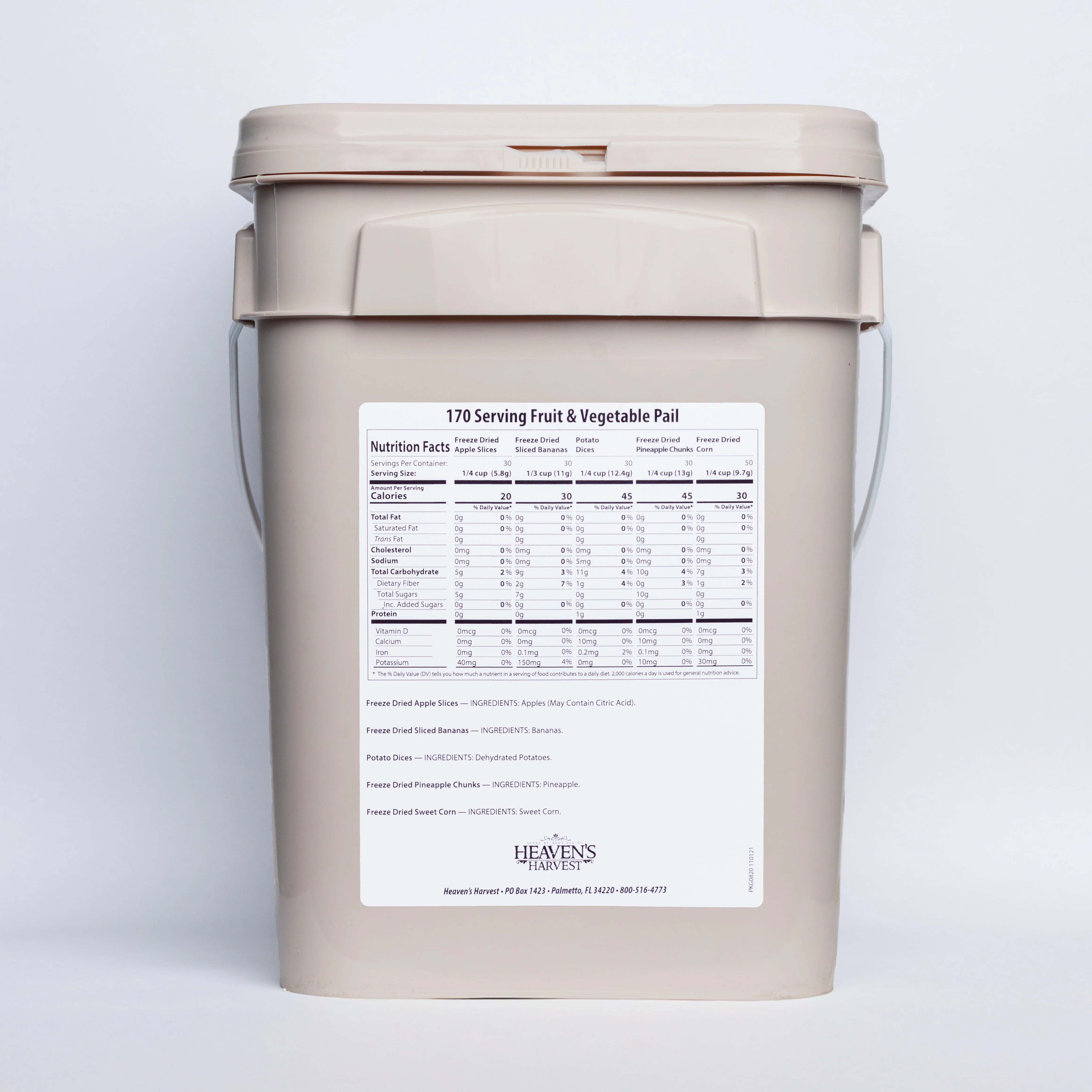 Fruit & Vegetable Bucket - 1 Person 1 Month - 170 servings - Emergency Survival Food Kit - Image 11