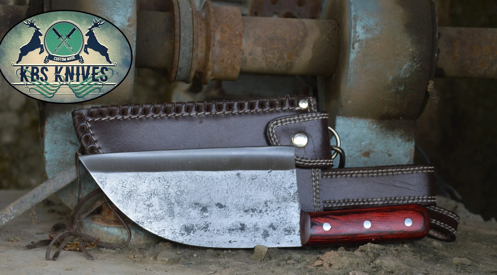 Full Tang Custom Handmade 1095 High Carbon Steel Chef / Chopper Knife - Image 3