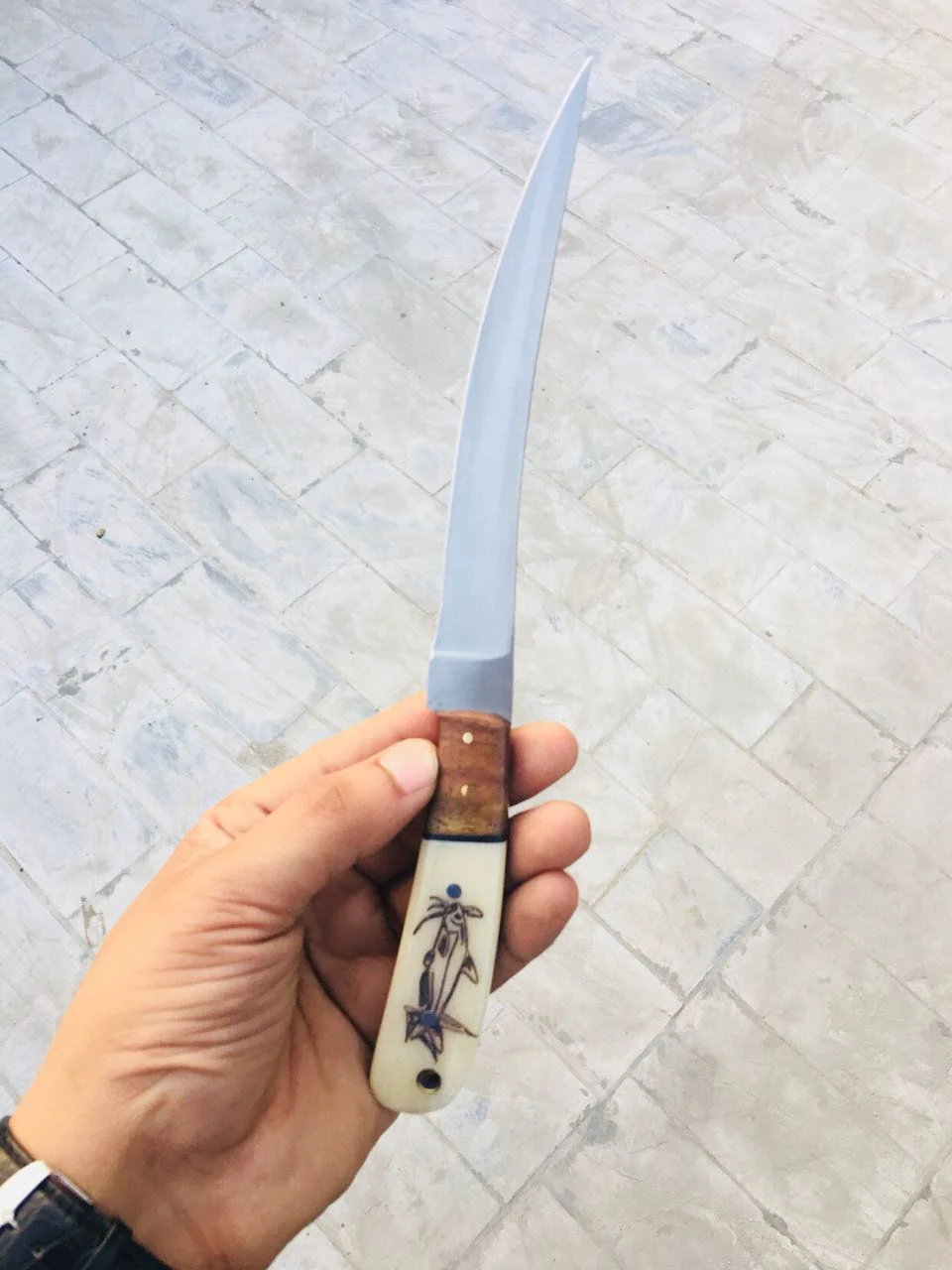 Full Tang Custom Handmade D2 Flexible Blade Fishing Knife - Image 3