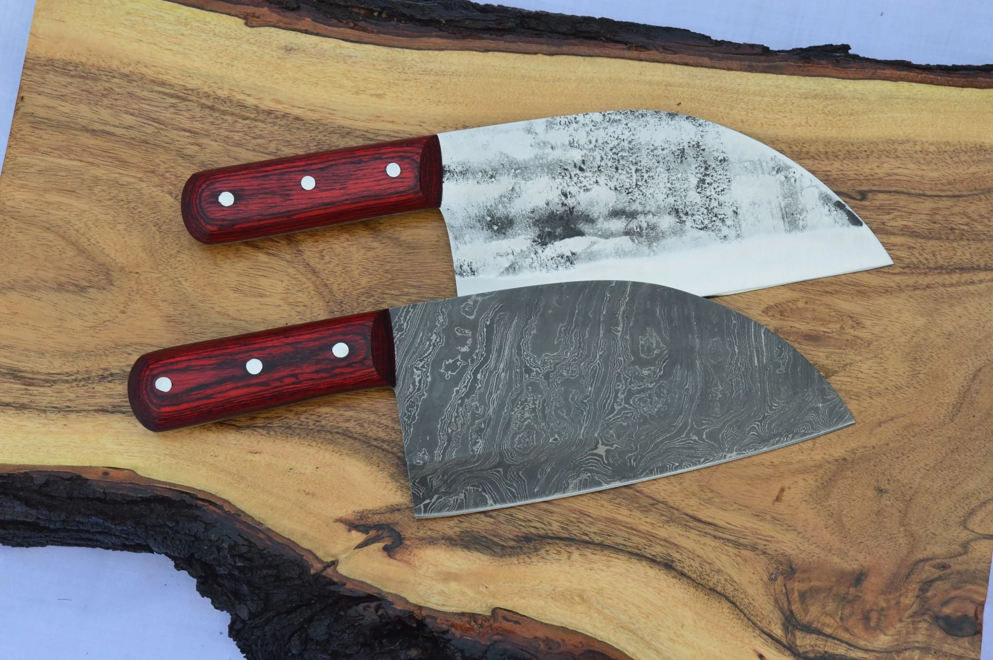 Full Tang Custom Handmade Damascus Steel Chef / Chopper Knife - Image 3