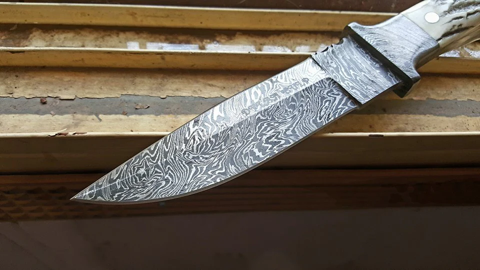 Full Tang Custom Handmade Damascus Steel Double Edge Knife - Image 2