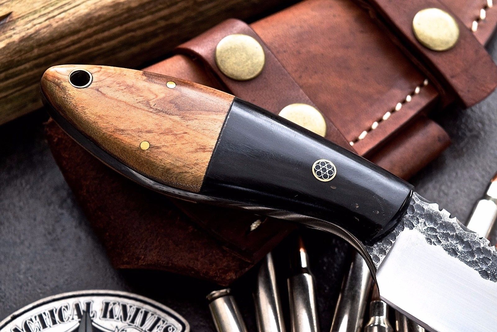 Full Tang Custom Handmade Railroad SpikeHunting Skinning Knife - Image 3