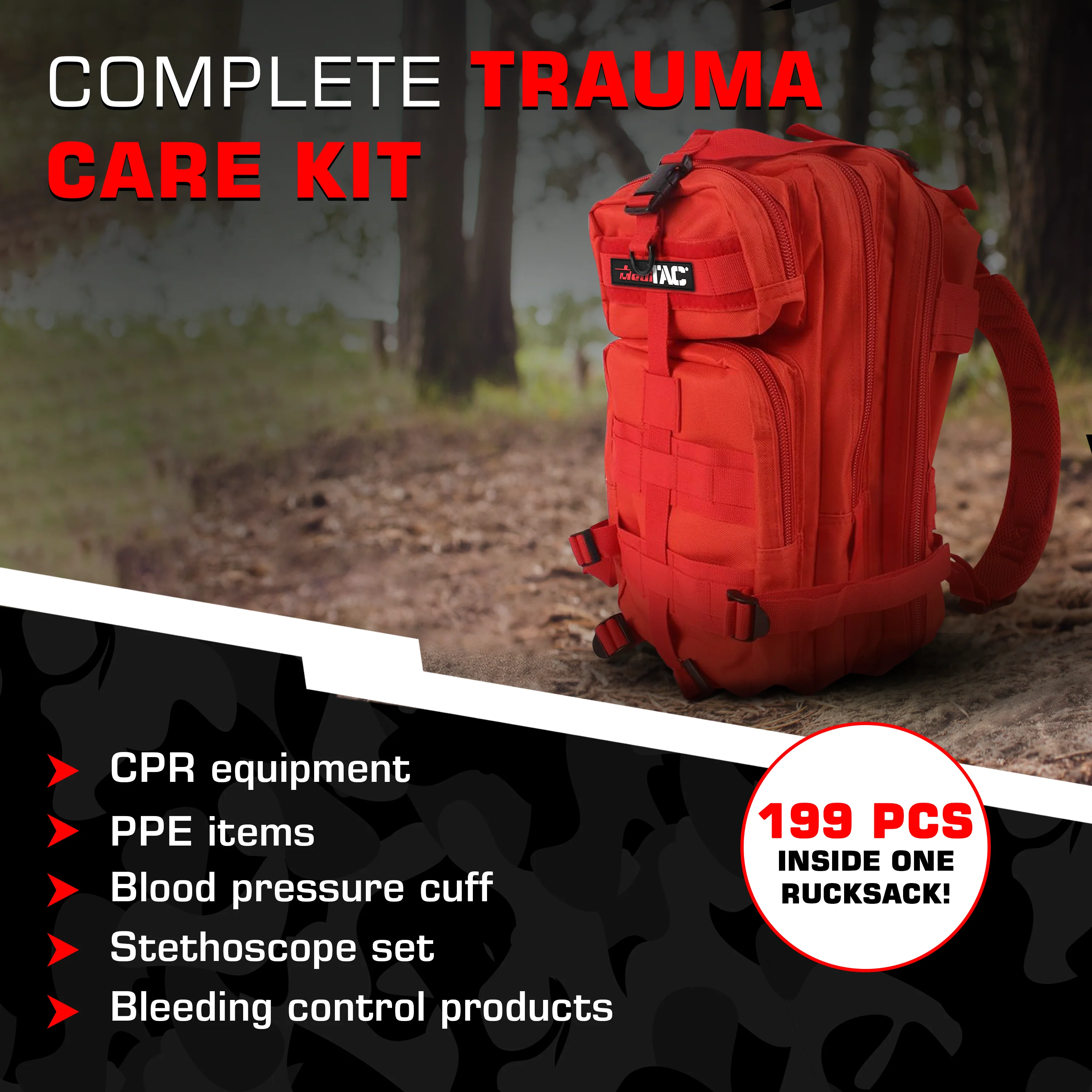Fully Stocked Rucksack Assault Trauma Tactical IFAK Kit - Image 5