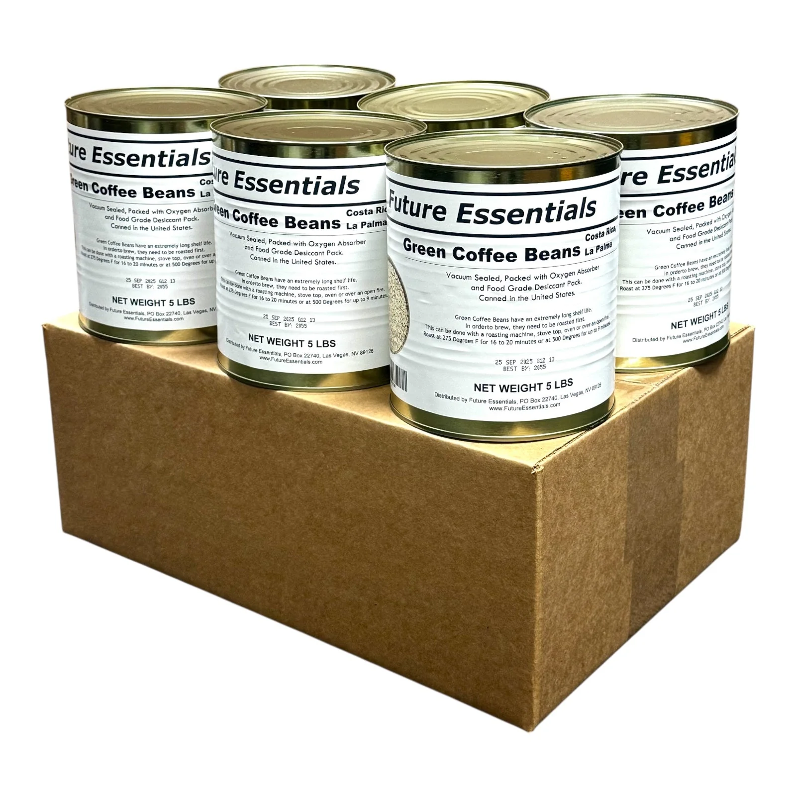 Future Essentials Long Shelf Life Costa Rican La Palma Green Coffee Beans #10 Can - Image 4