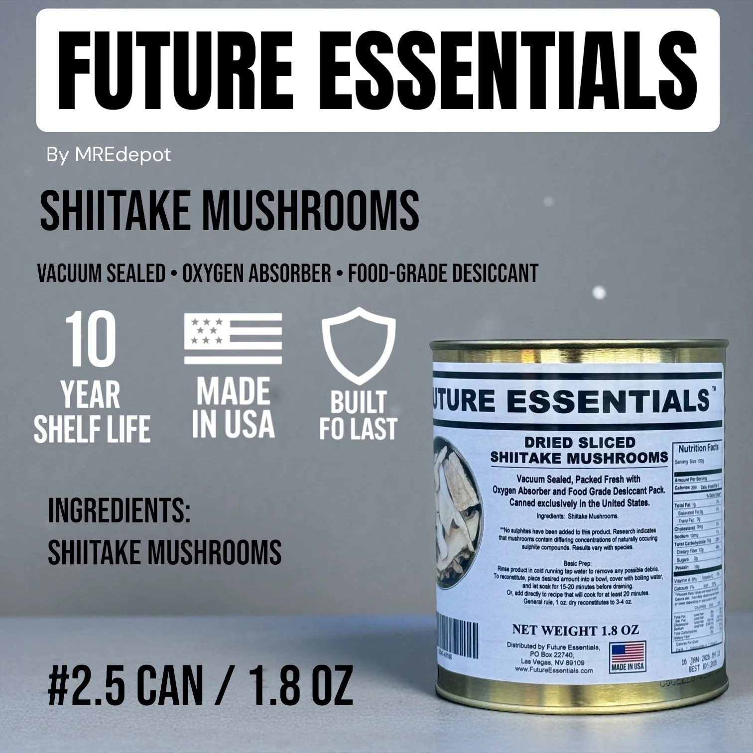 Future Essentials Dehydrated Sliced Shiitake Mushrooms - Image 5