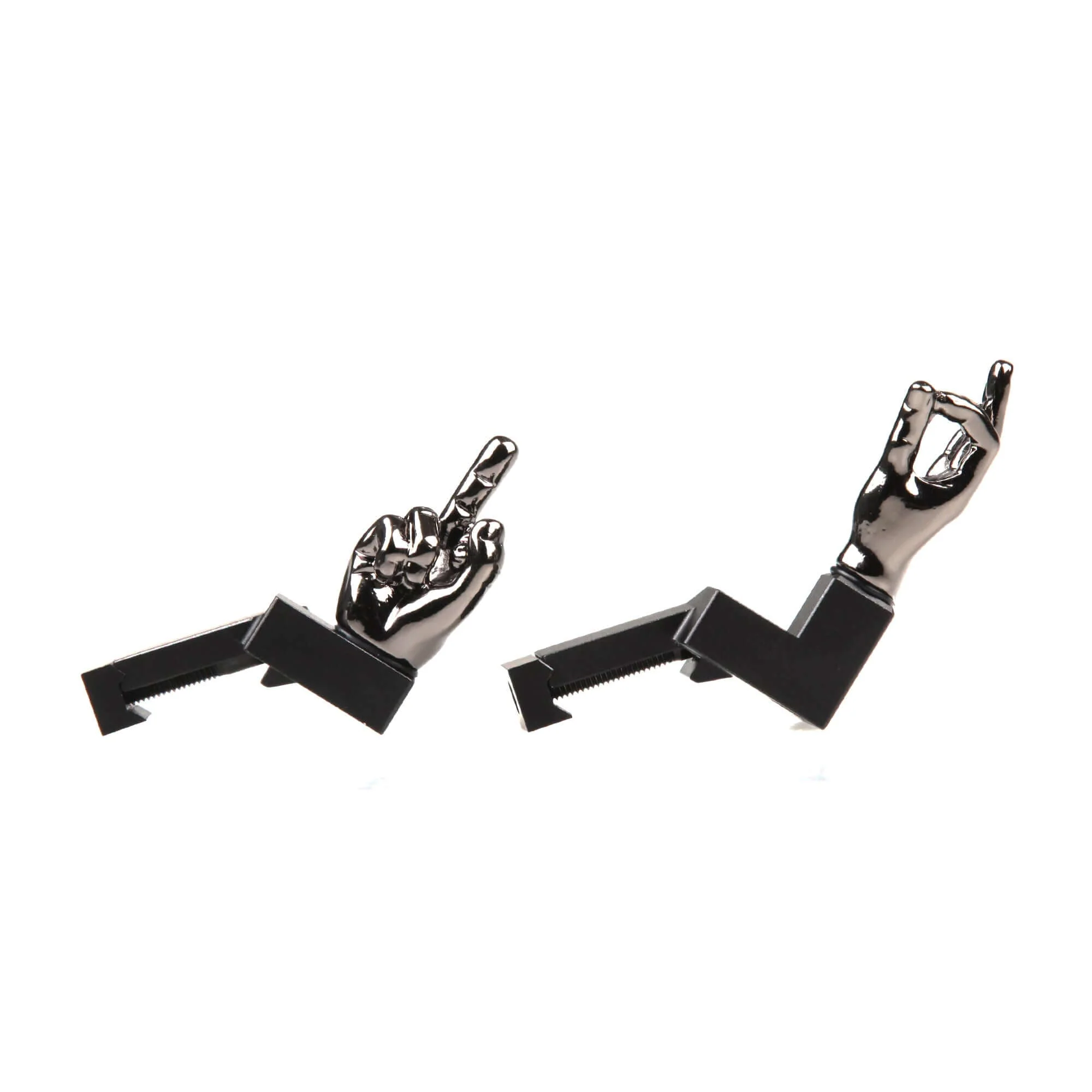 Gloss Tungsten Grey Color Novelty Finger Iron Sight Set - Offset 45 Degree (Middle Finger & OK Hand) - Image 2