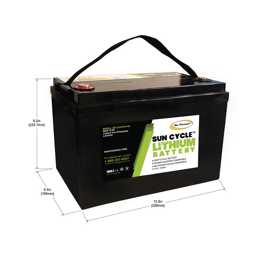 Go Power! 100AH Lithium Iron Phosphate Solar Battery 12 Volt - Image 2