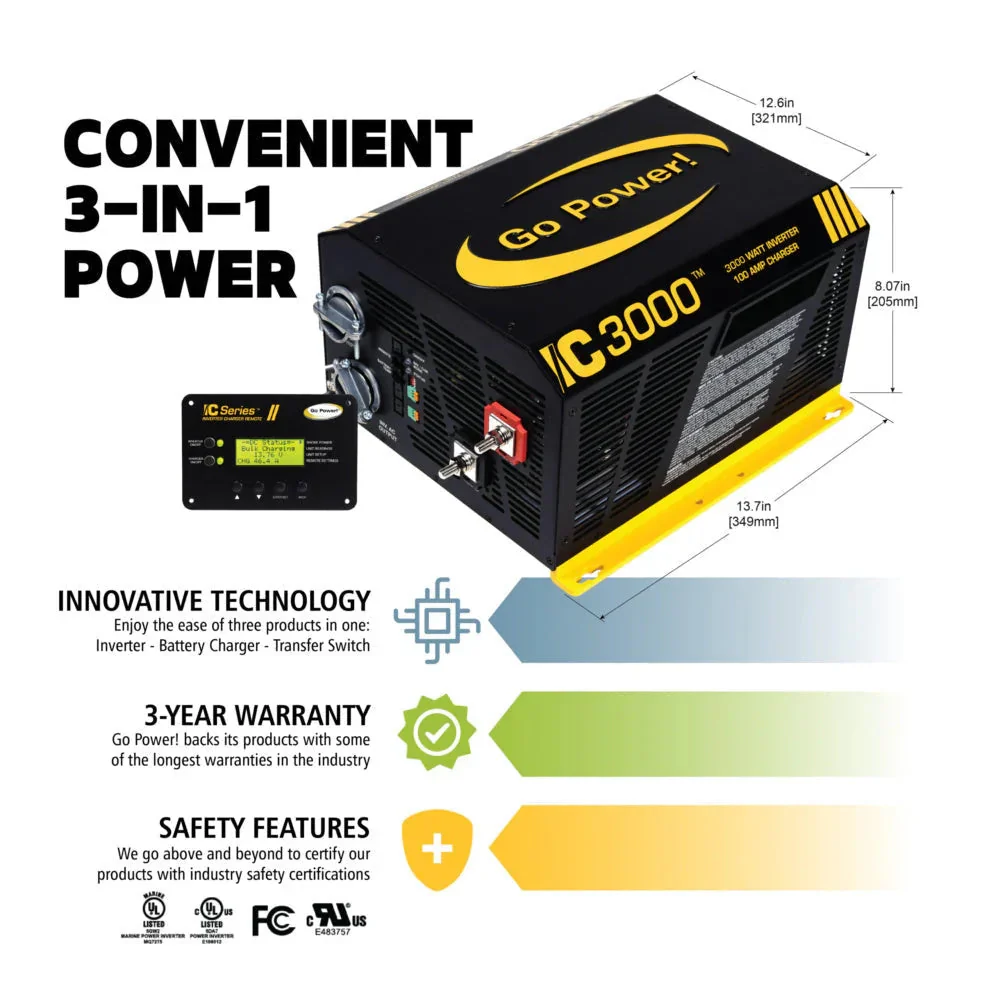 Go Power! IC Series 3000-Watt Inverter Charger - Image 4