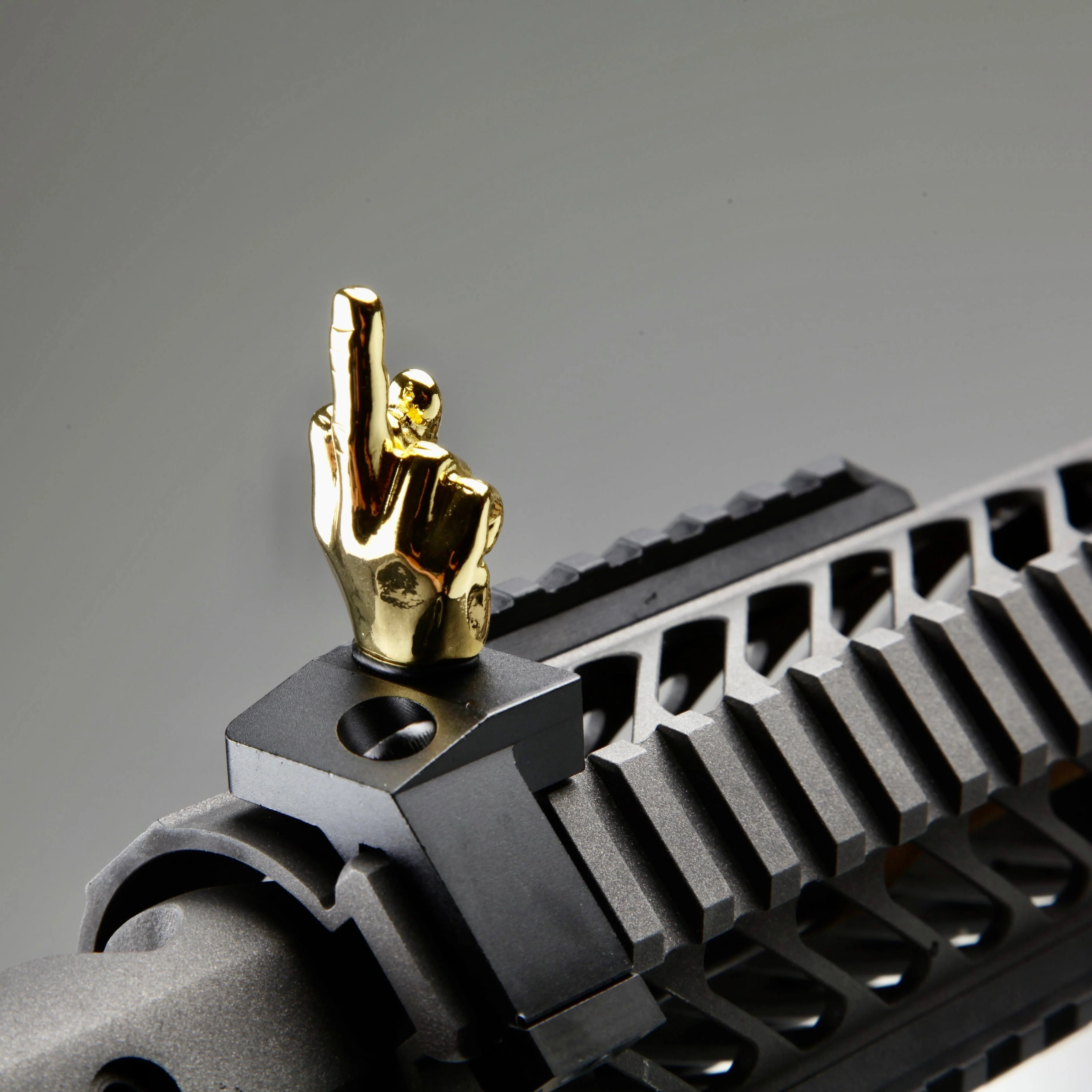 Golden Color Novelty Finger Iron Sight Set - Offset 45 Degree (Middle Finger & OK Hand) - Image 11
