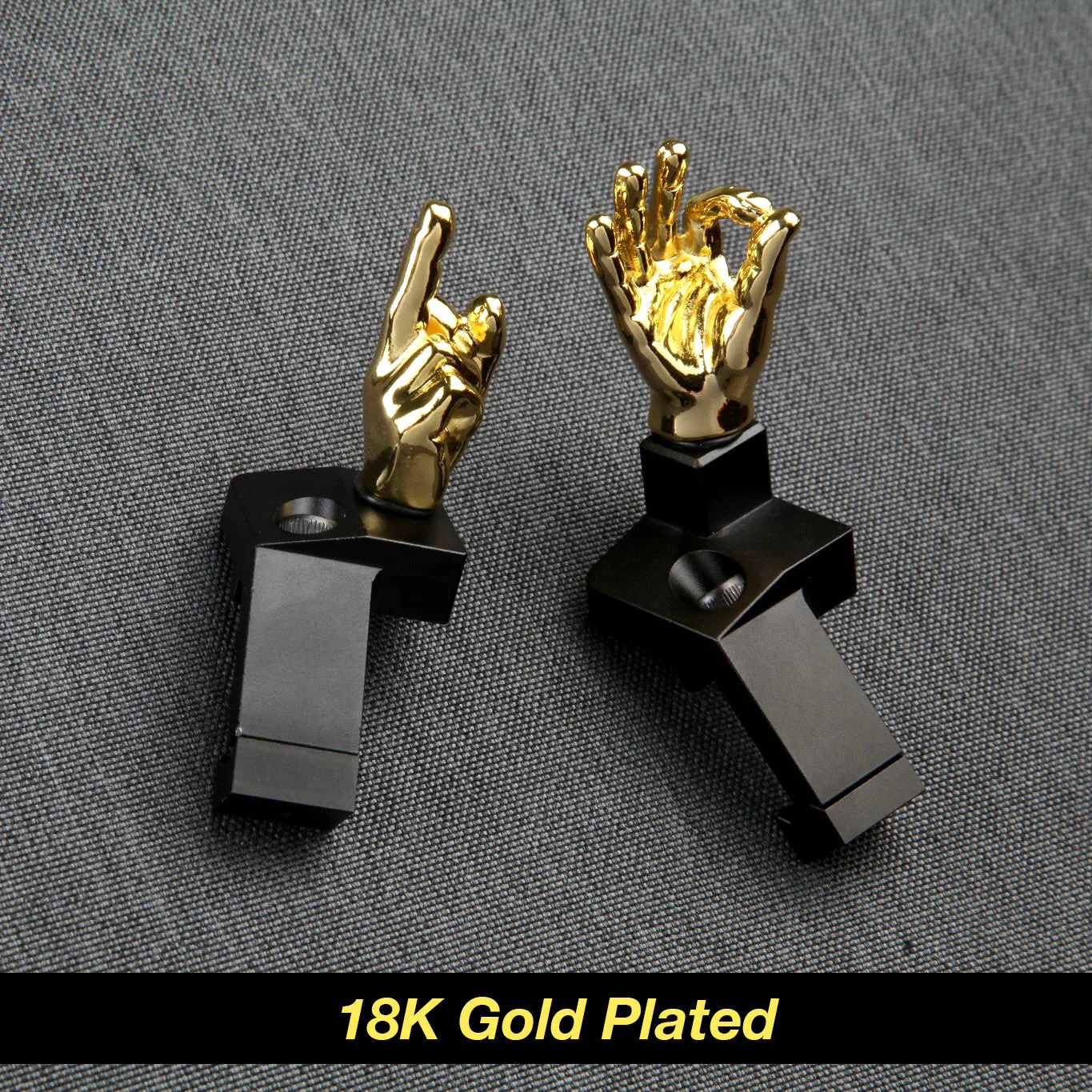 Golden Color Novelty Finger Iron Sight Set - Offset 45 Degree (Middle Finger & OK Hand) - Image 4