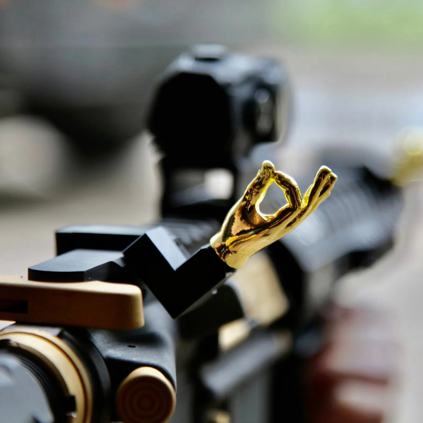 Golden Color Novelty Finger Iron Sight Set - Offset 45 Degree (Middle Finger & OK Hand) - Image 7
