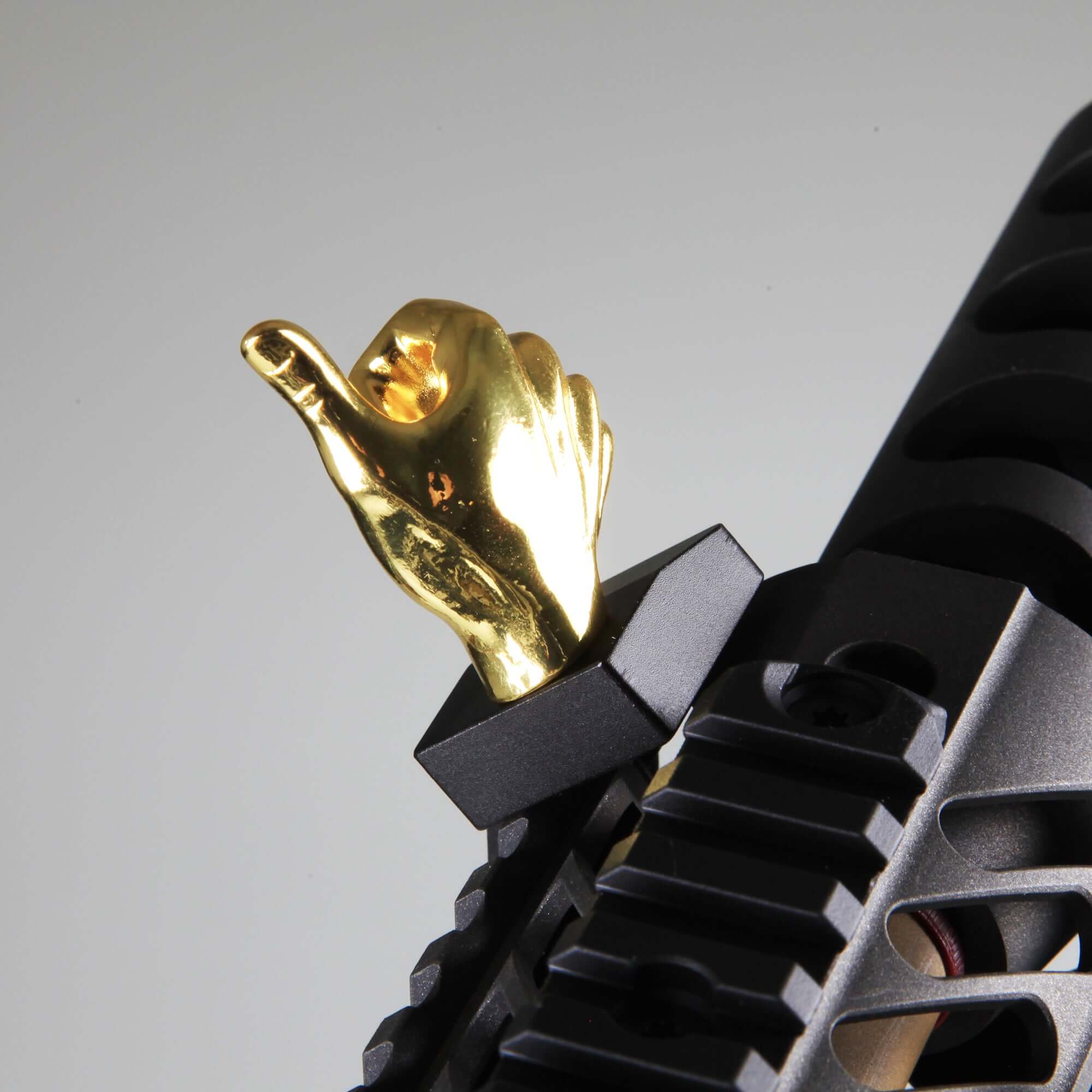 Golden Color Novelty Finger Iron Sight Set - Offset 45 Degree (V Hand & Thumbs Up) - Image 5