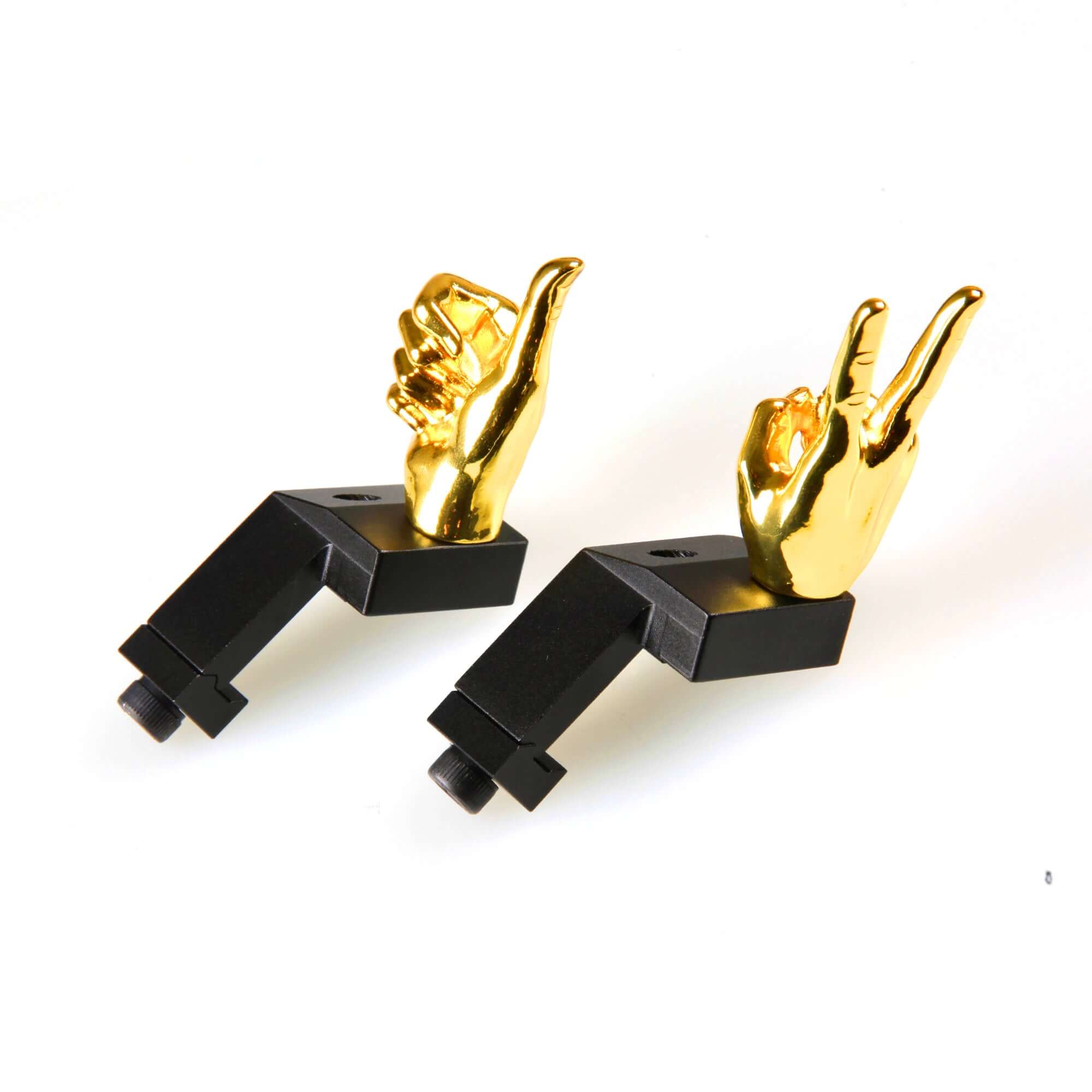 Golden Color Novelty Finger Iron Sight Set - Offset 45 Degree (V Hand & Thumbs Up) - Image 6