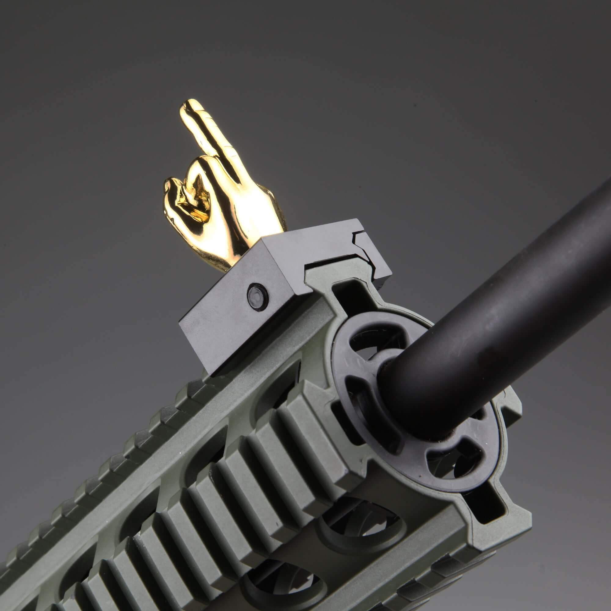 Golden Color Novelty Finger Iron Sight Set - Straight (Middle Finger & OK Hand) - Image 7