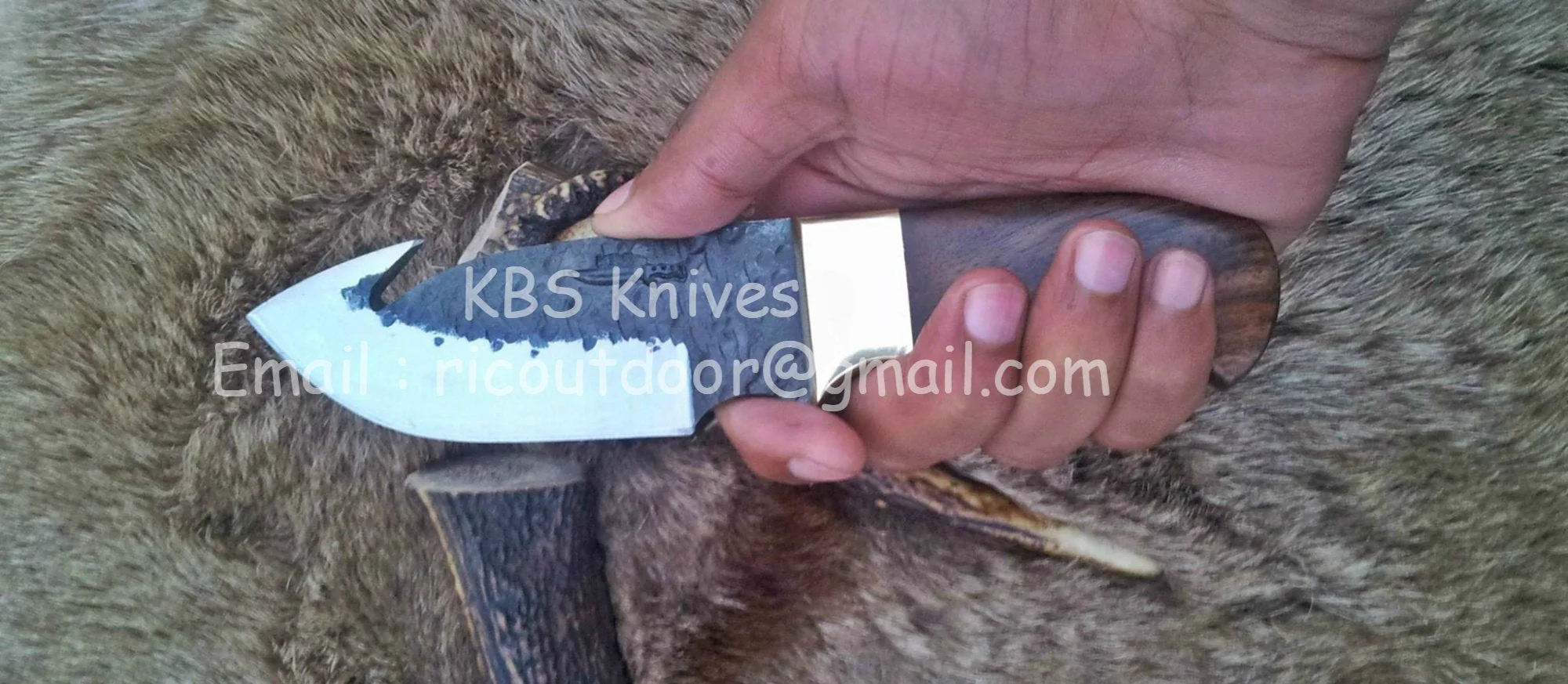 Hand Forge High Carbon Steel Gut Hook Knife - Image 5