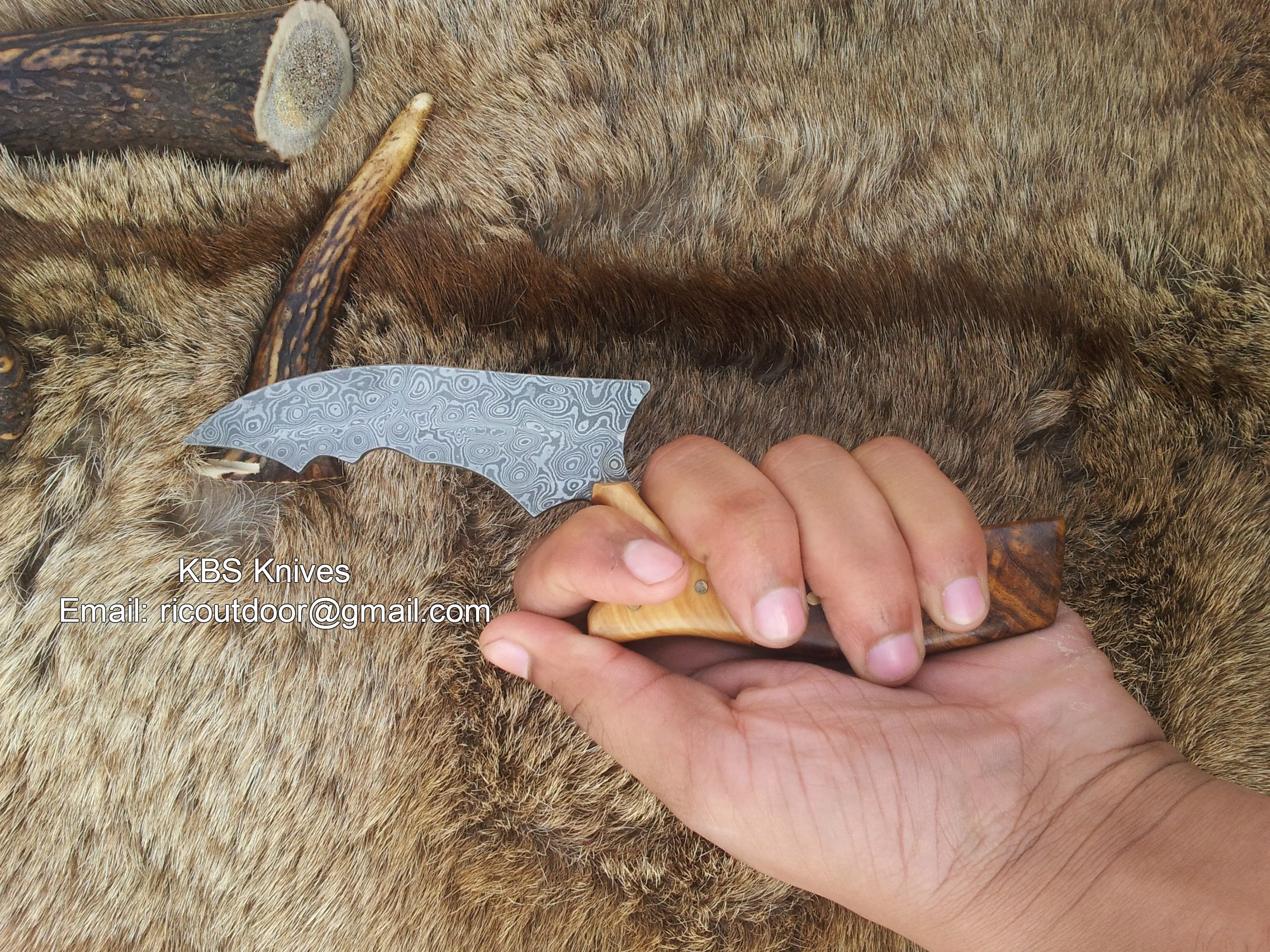 Hand Made Damascus Burchha Knife - Image 3