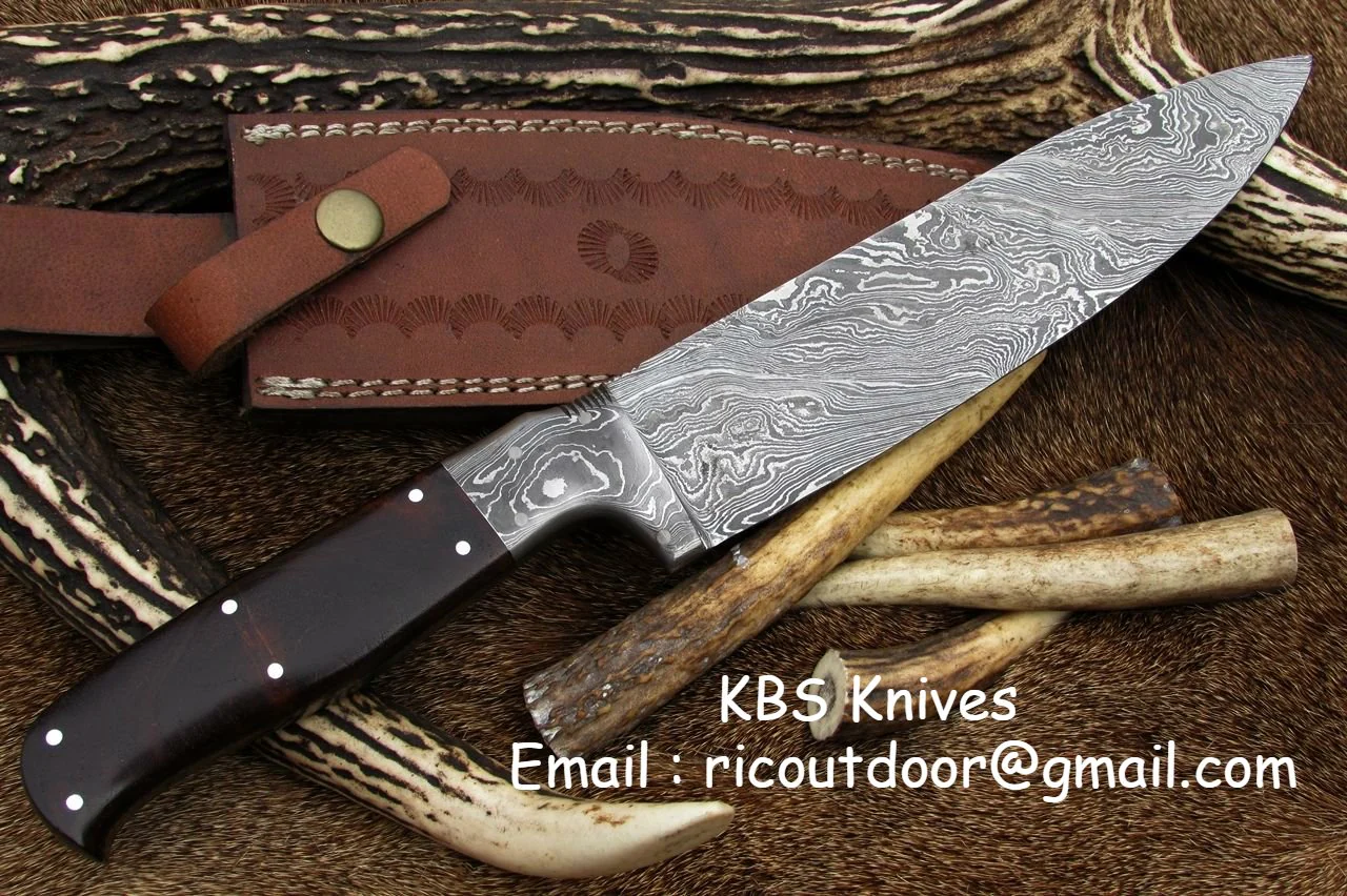 Hand Made Damascus Chef Knife - Image 2