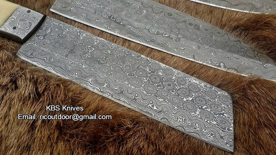 Hand Made Damascus Kitchen Knives Set - Image 3