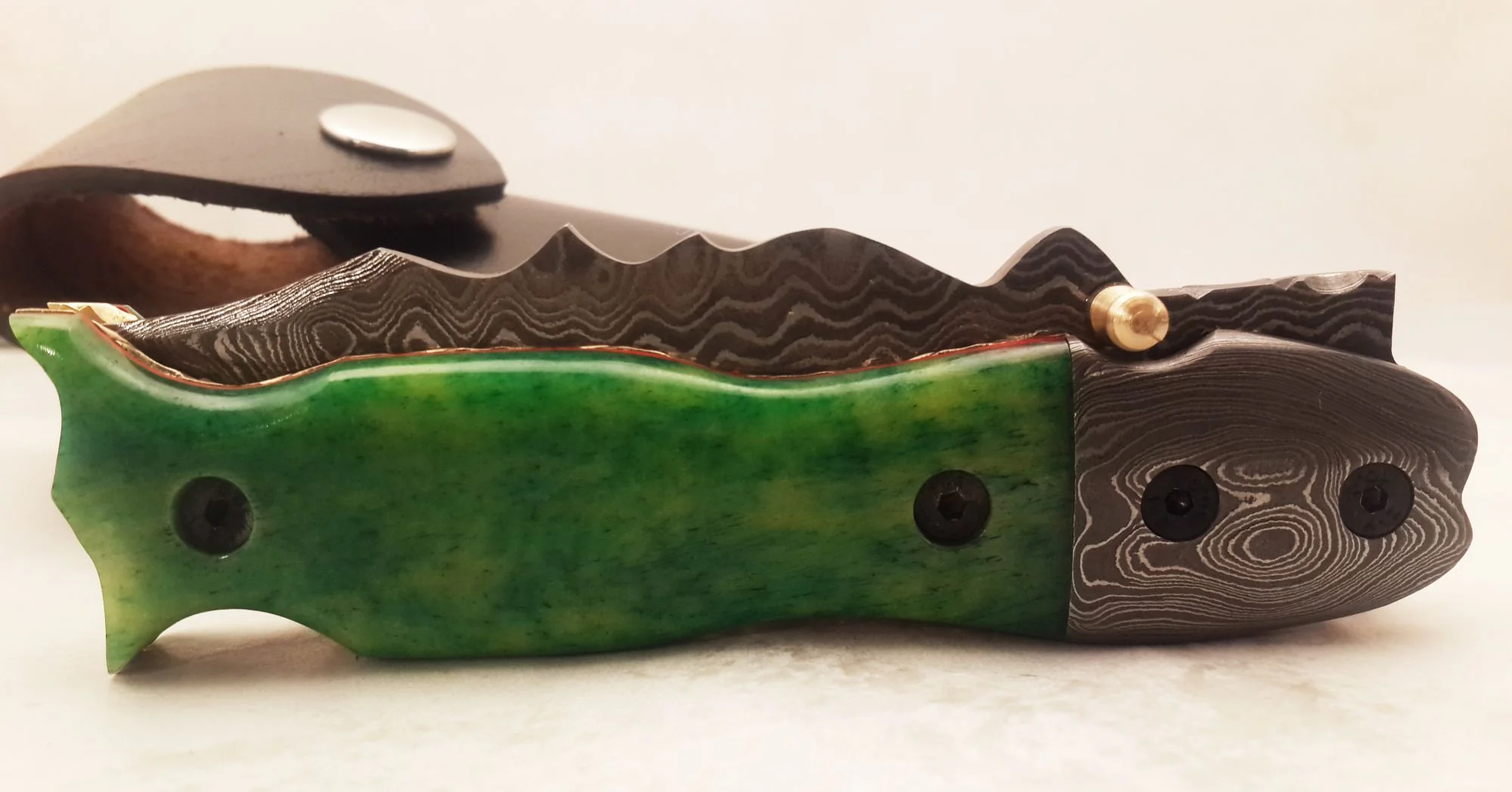 Hand Made Damascus Pocket Knife - Image 3