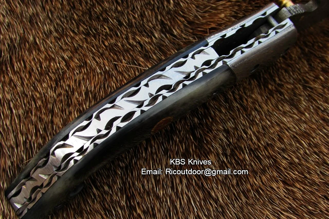 Hand Made Damascus Pocket Knife - Image 3