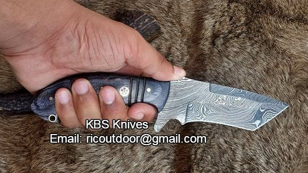 Hand Made Damascus Tanto Blade Knife - Image 3