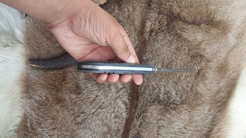 Hand Made Damascus Tanto Blade Knife - Image 4