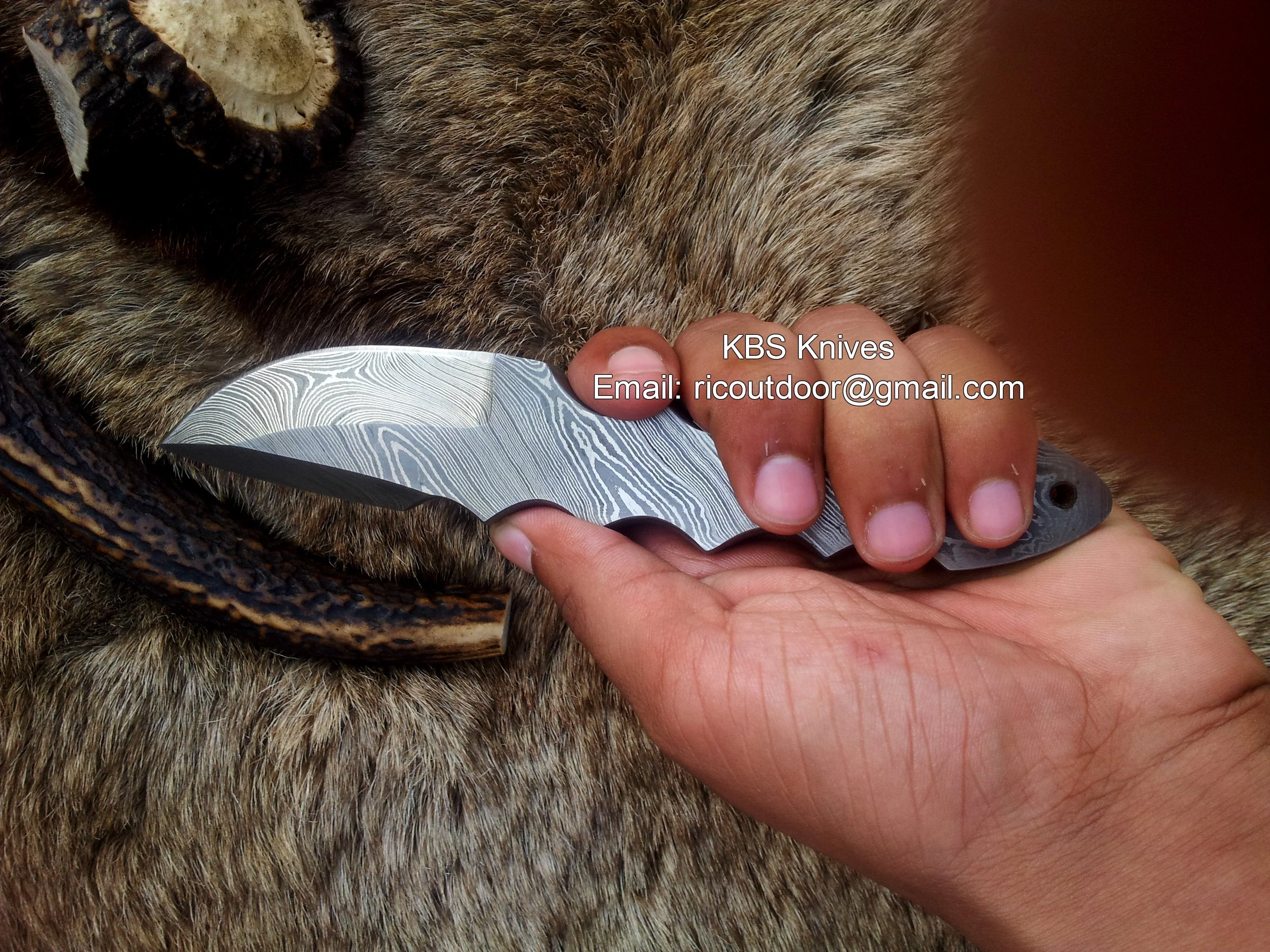 Hand Made Full Damascus Skinning Knife - Image 3